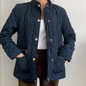 Navy Blue Quilted Puffer Jacket